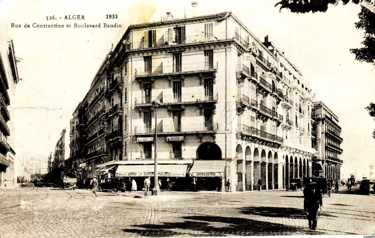 Alger - Rue de Constantine et Boulevard Baudin - 1933.jpg